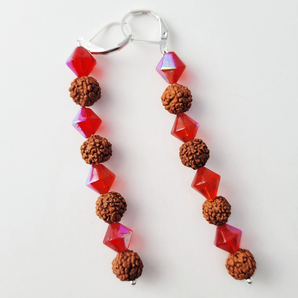 Upcycled GlassBead and Seed Earrings by Ada